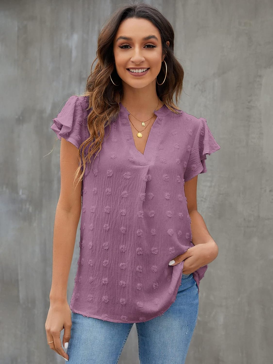 Textured V-Neck Blouse