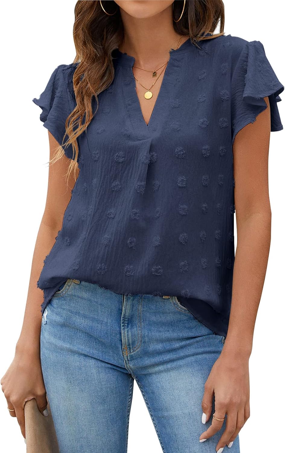 Textured V-Neck Blouse