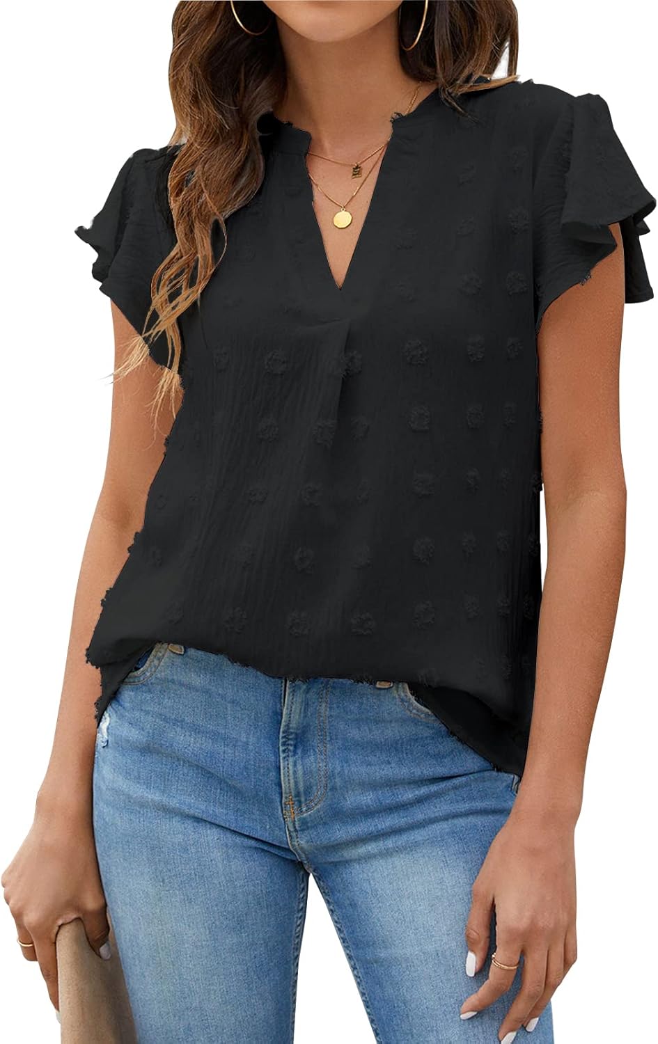Textured V-Neck Blouse