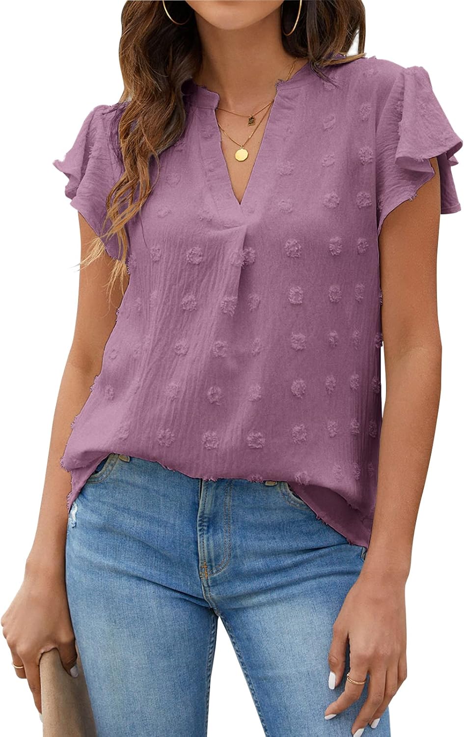 Textured V-Neck Blouse