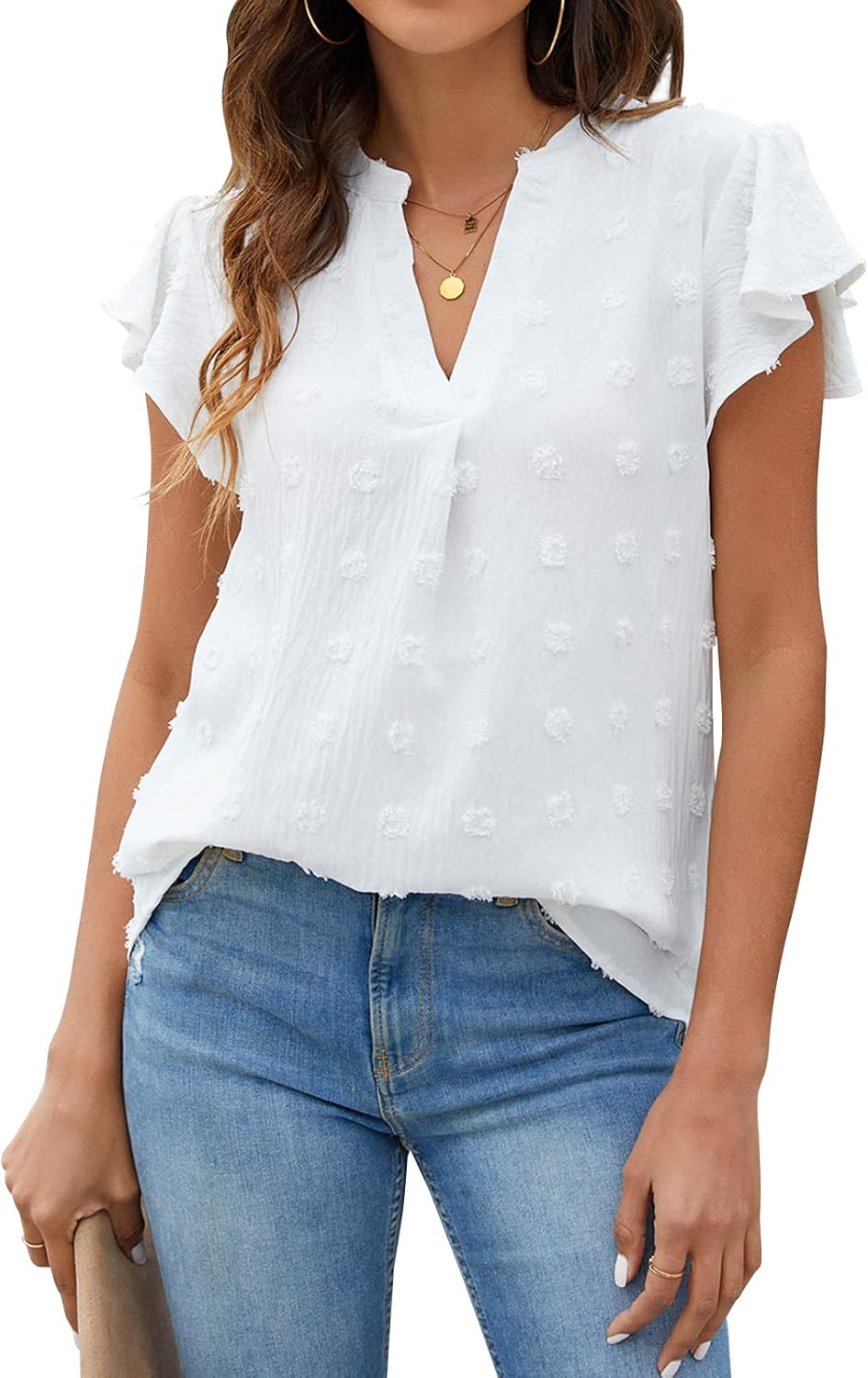 Textured V-Neck Blouse