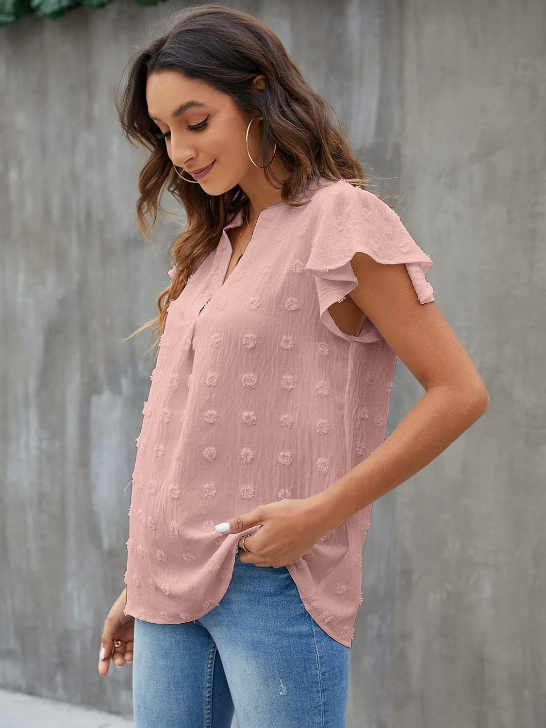 Textured V-Neck Blouse