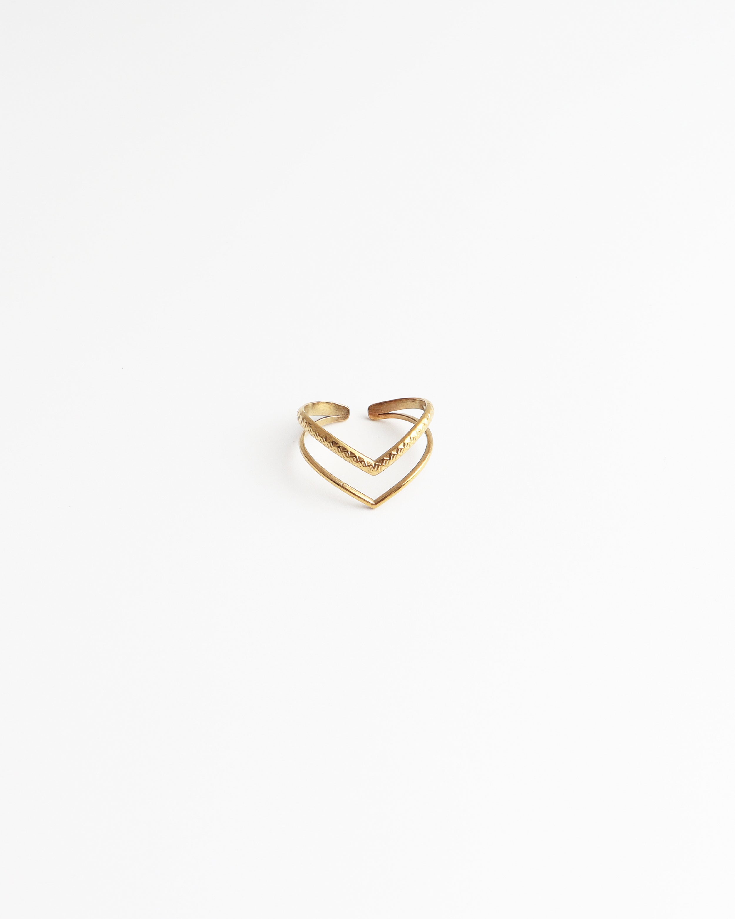 Double Wave - Ring - Edelstahl - verstellbar