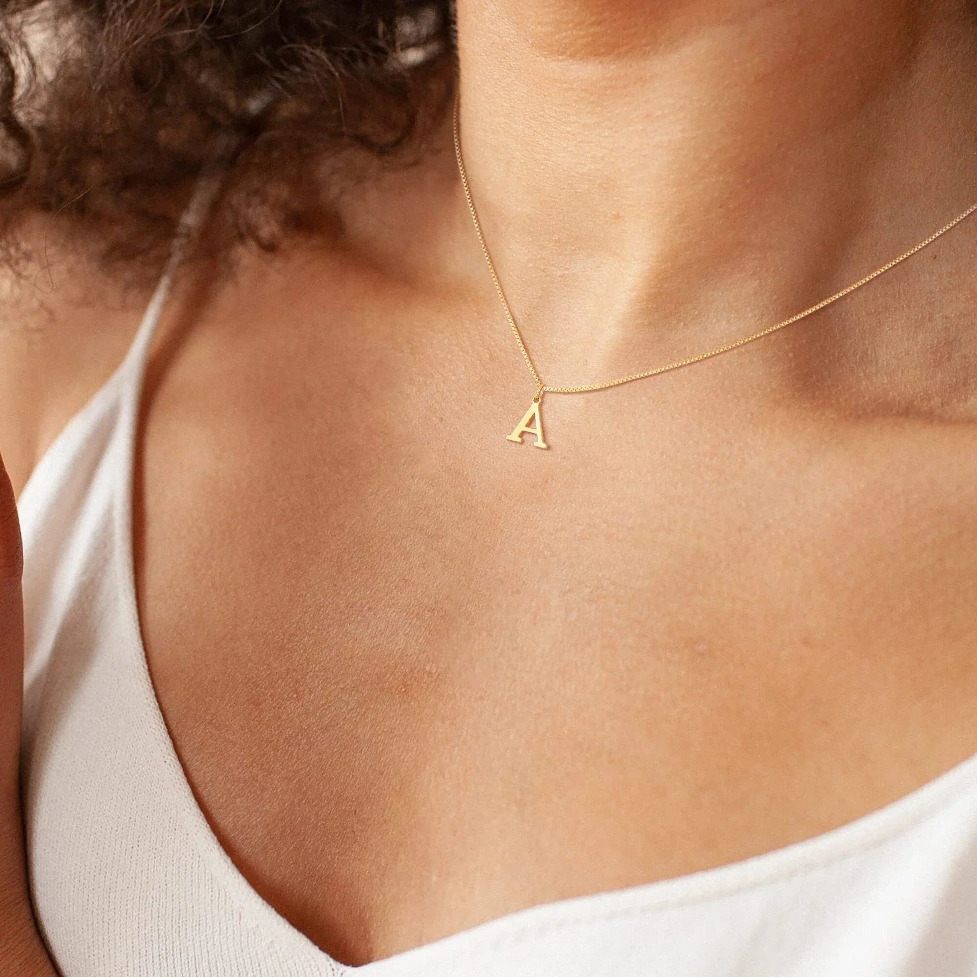 Therese Letter Initial Gold Necklace
