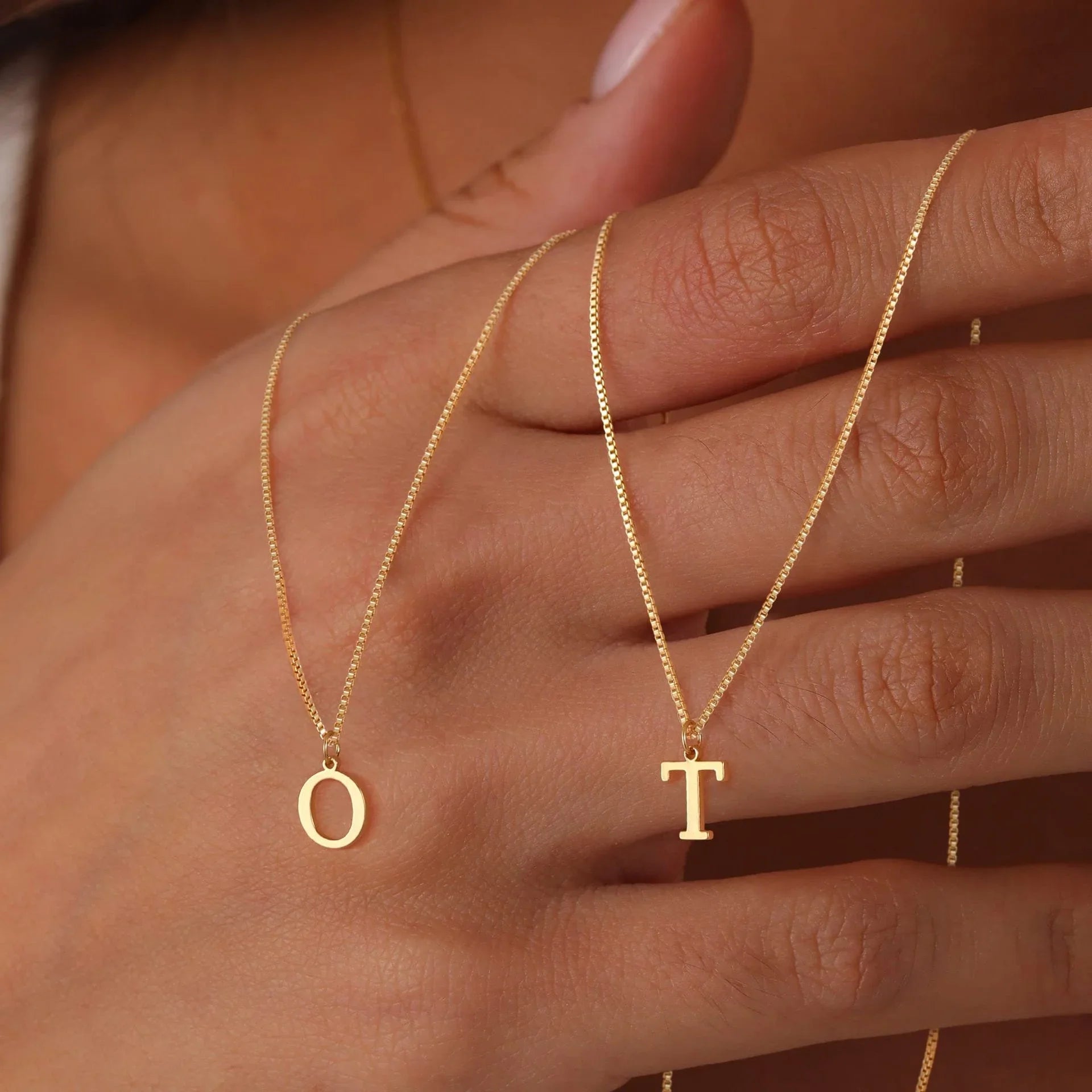 Therese Letter Initial Gold Necklace