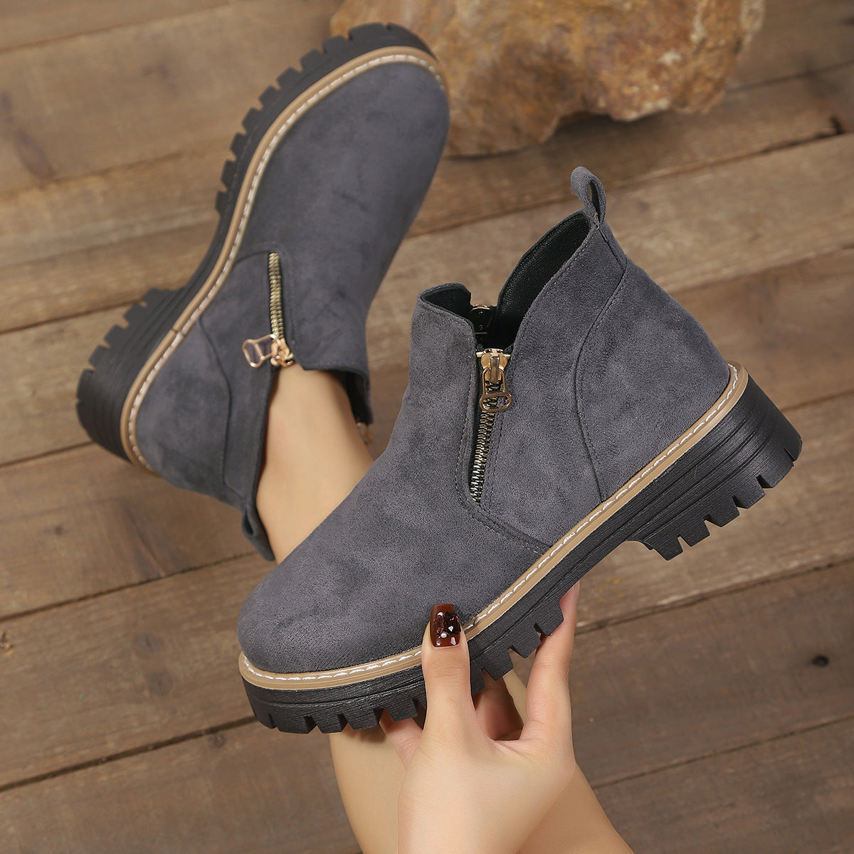 EverGrip™ Suede Ankle Boots