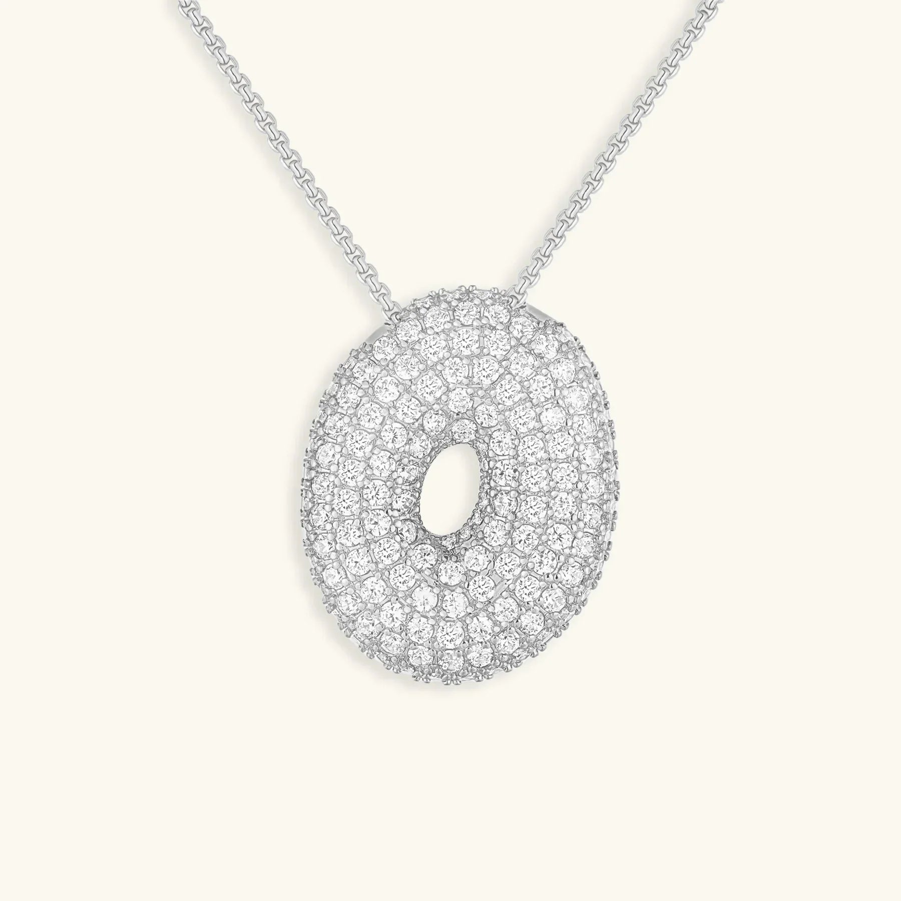 Bubble Initial Diamond Necklace