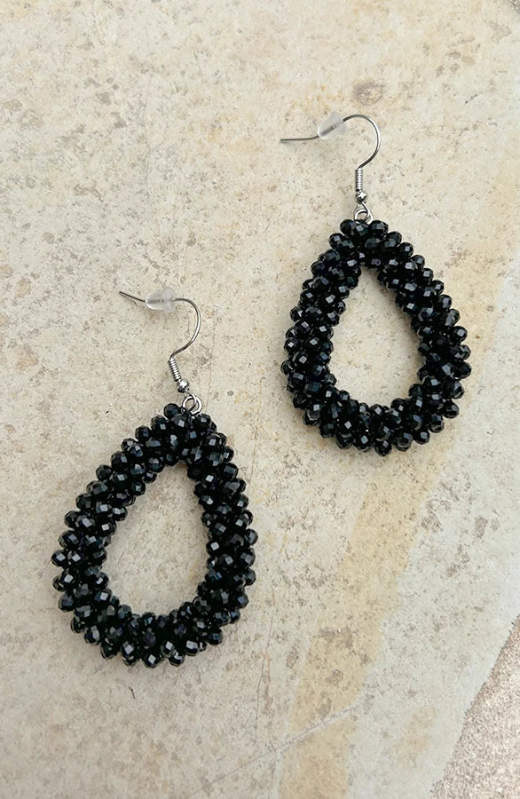 Elegant Beaded Teardrop Earrings