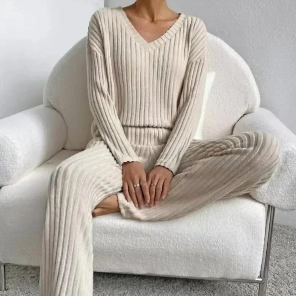 Ribbed Knit Lounge Set