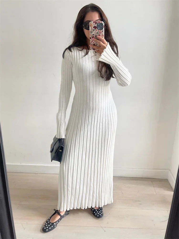Ribbed Knit Maxi Dress