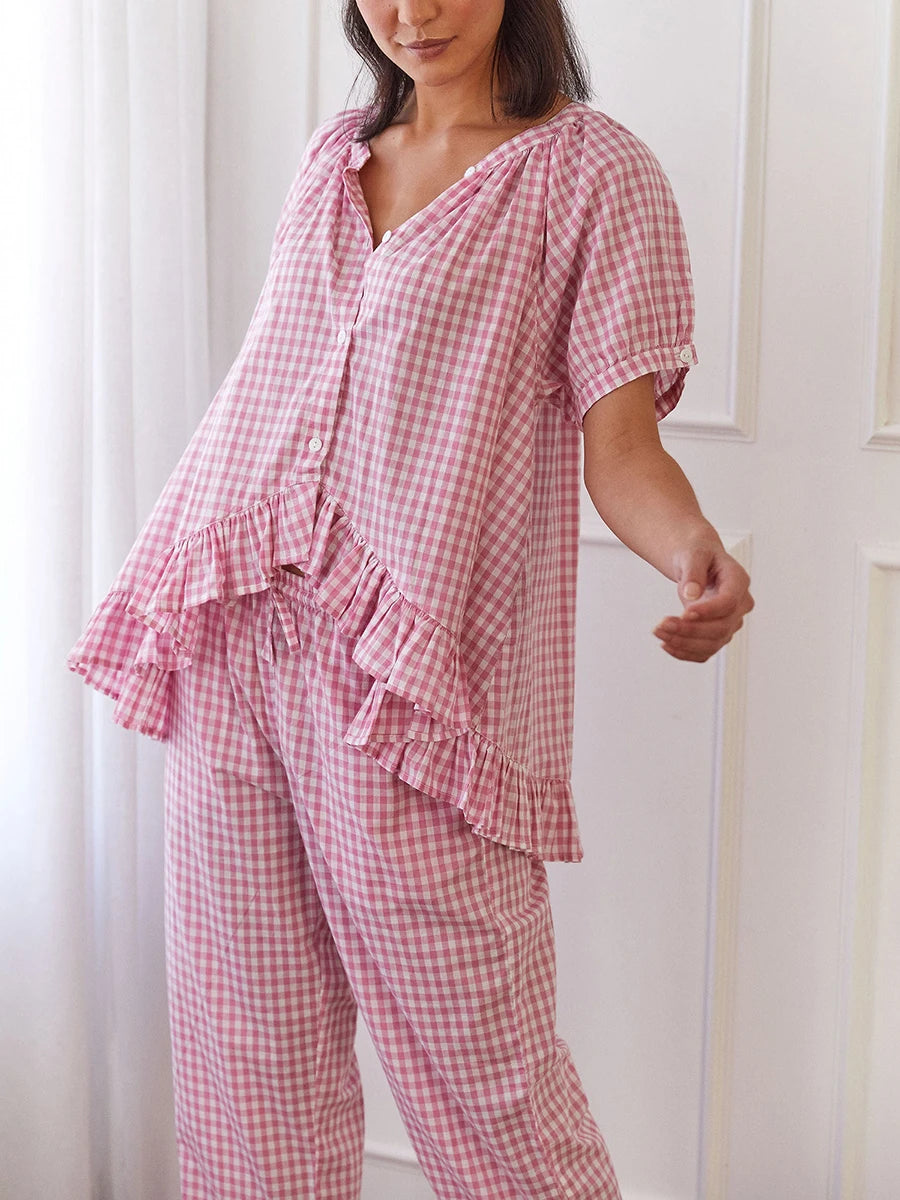 Sweet Check Pajama Set