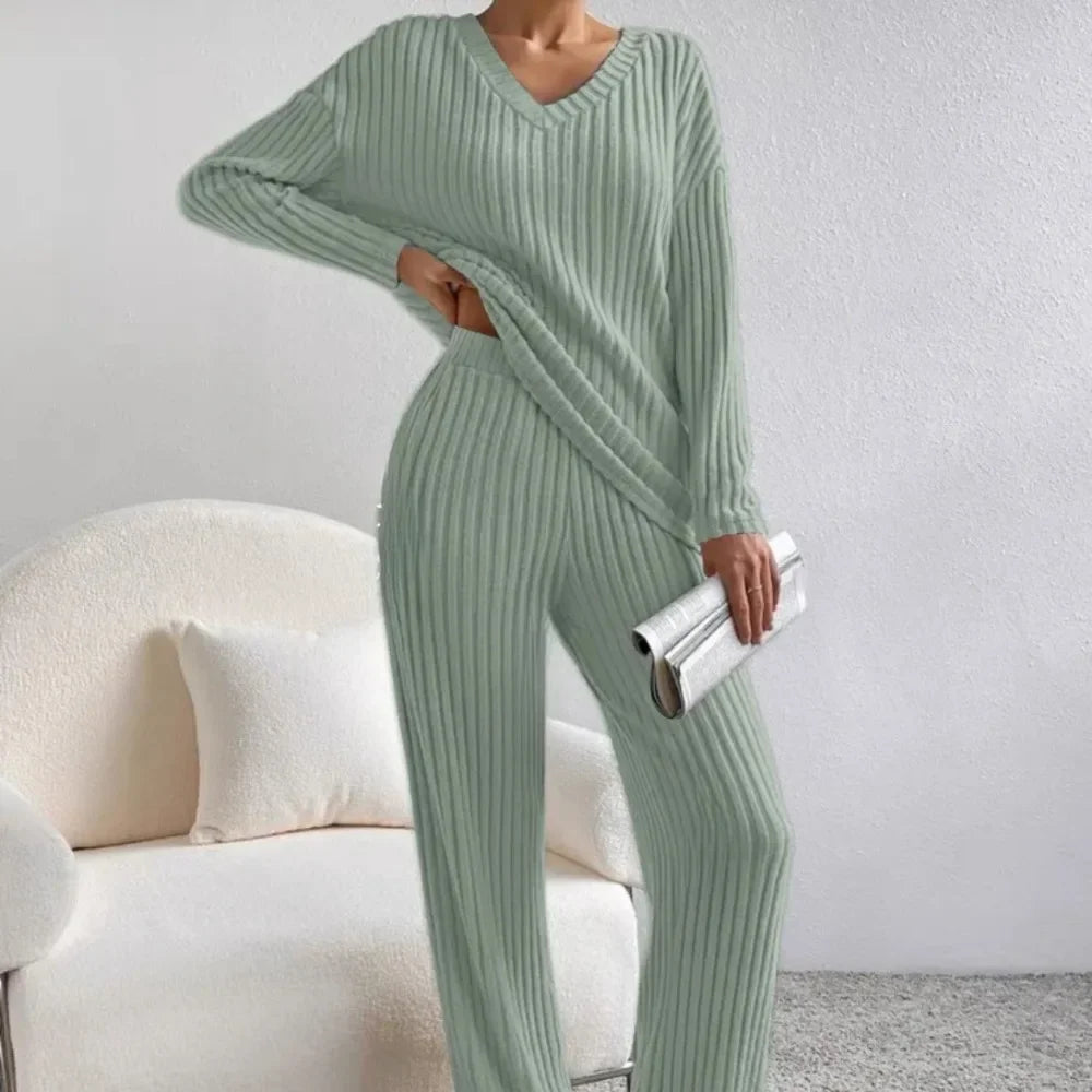Ribbed Knit Lounge Set