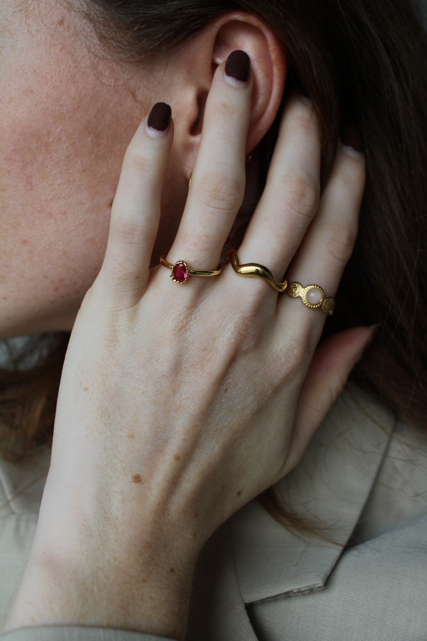 Waves - Ring - Edelstahl - Verstellbar