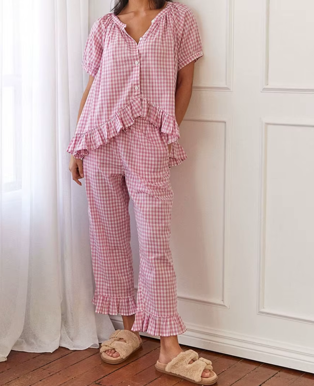 Sweet Check Pajama Set