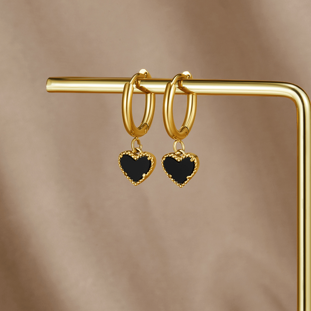 'Tainted Hearts' Hoop Earrings