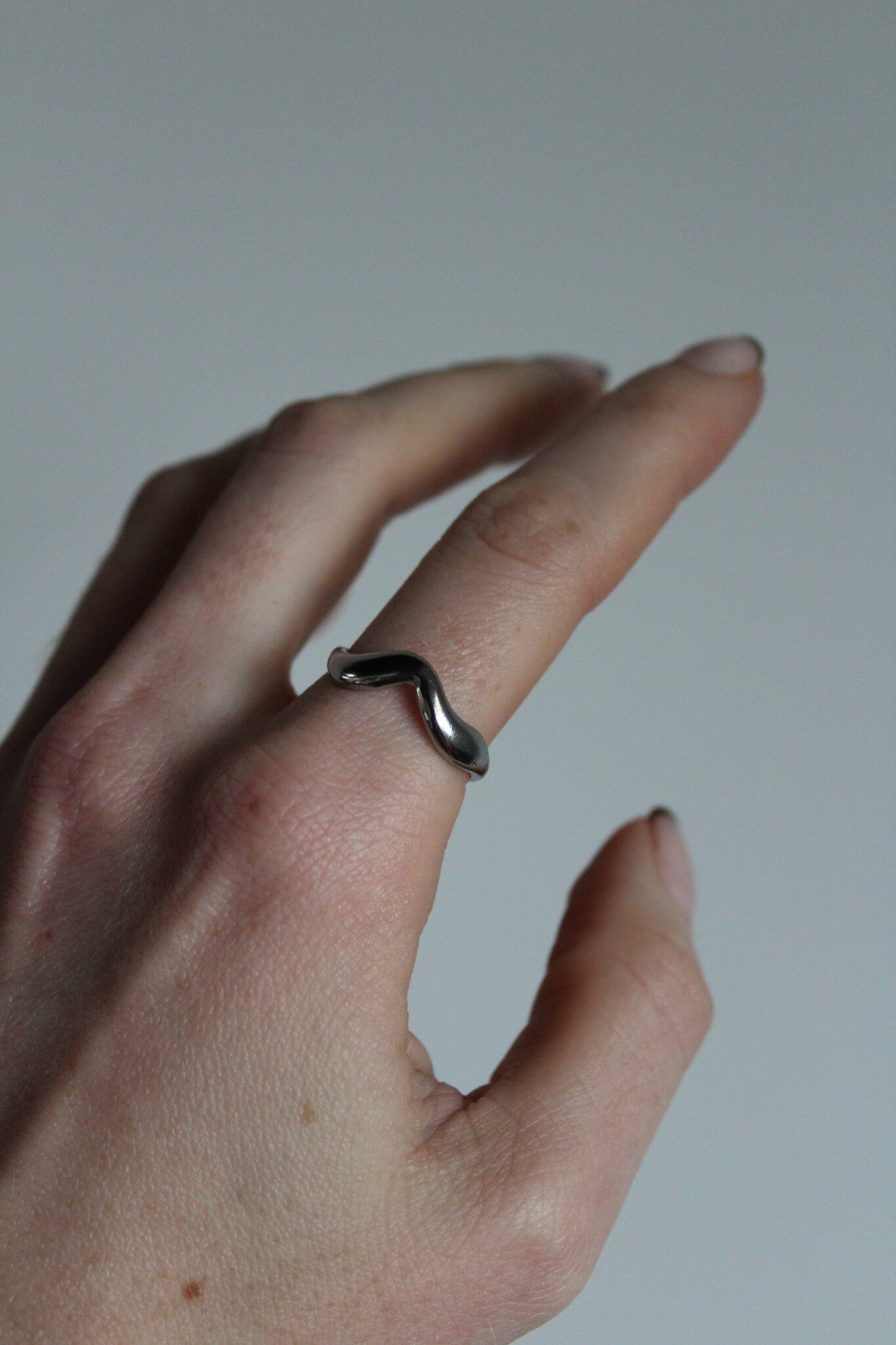 Waves - Ring - Edelstahl - Verstellbar