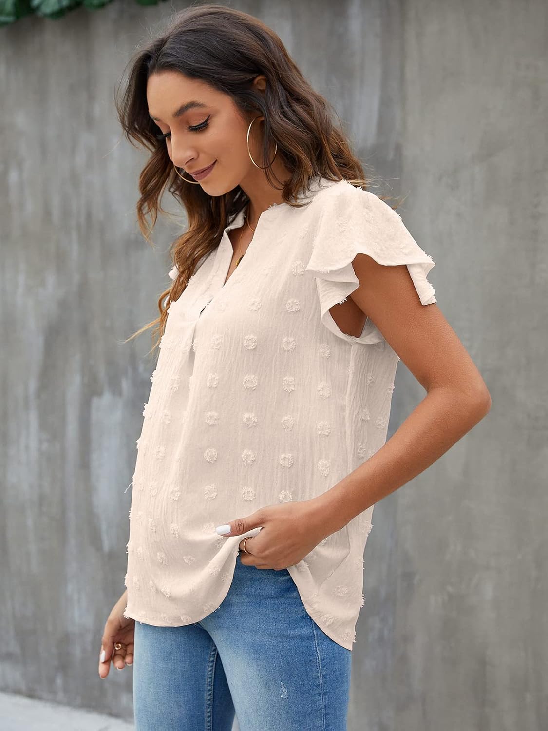 Textured V-Neck Blouse