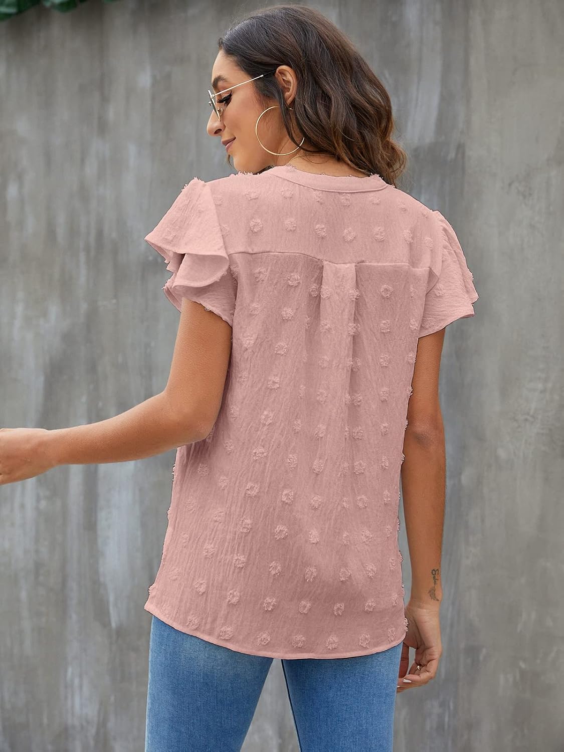 Textured V-Neck Blouse