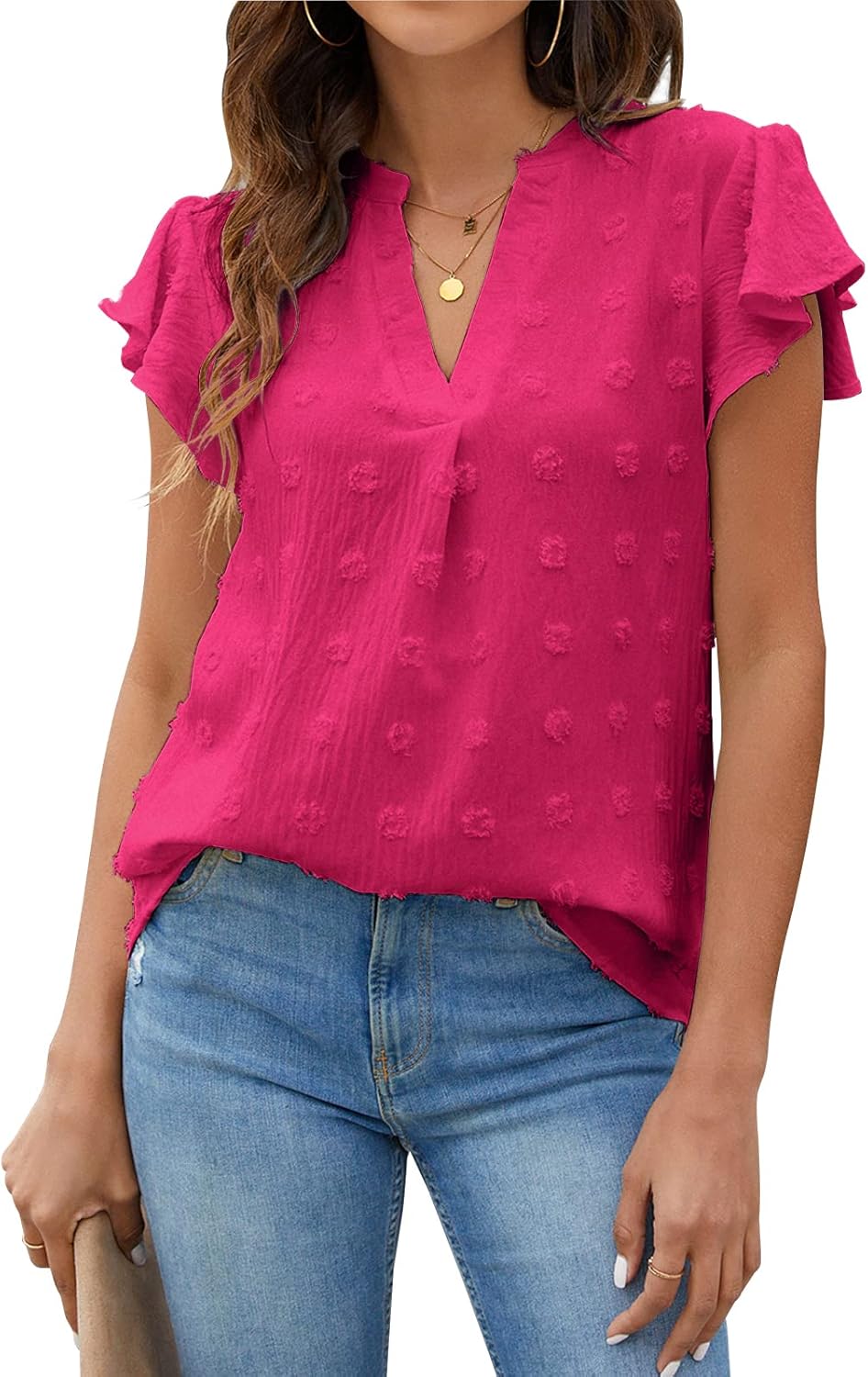 Textured V-Neck Blouse