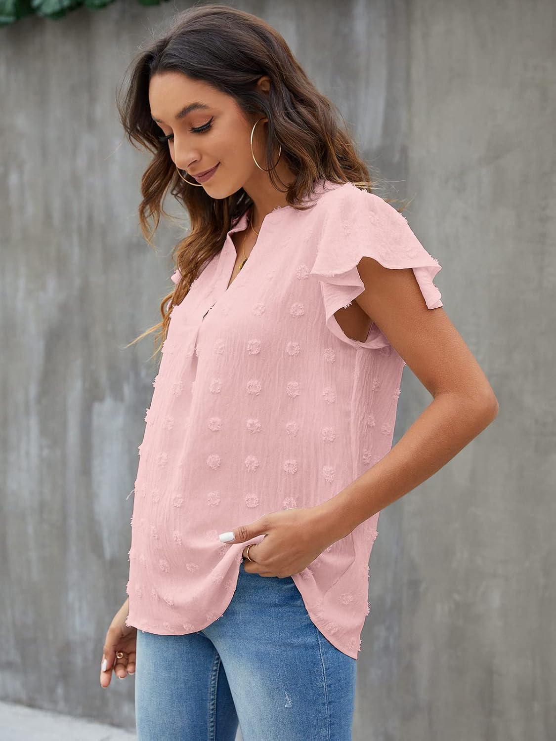 Textured V-Neck Blouse