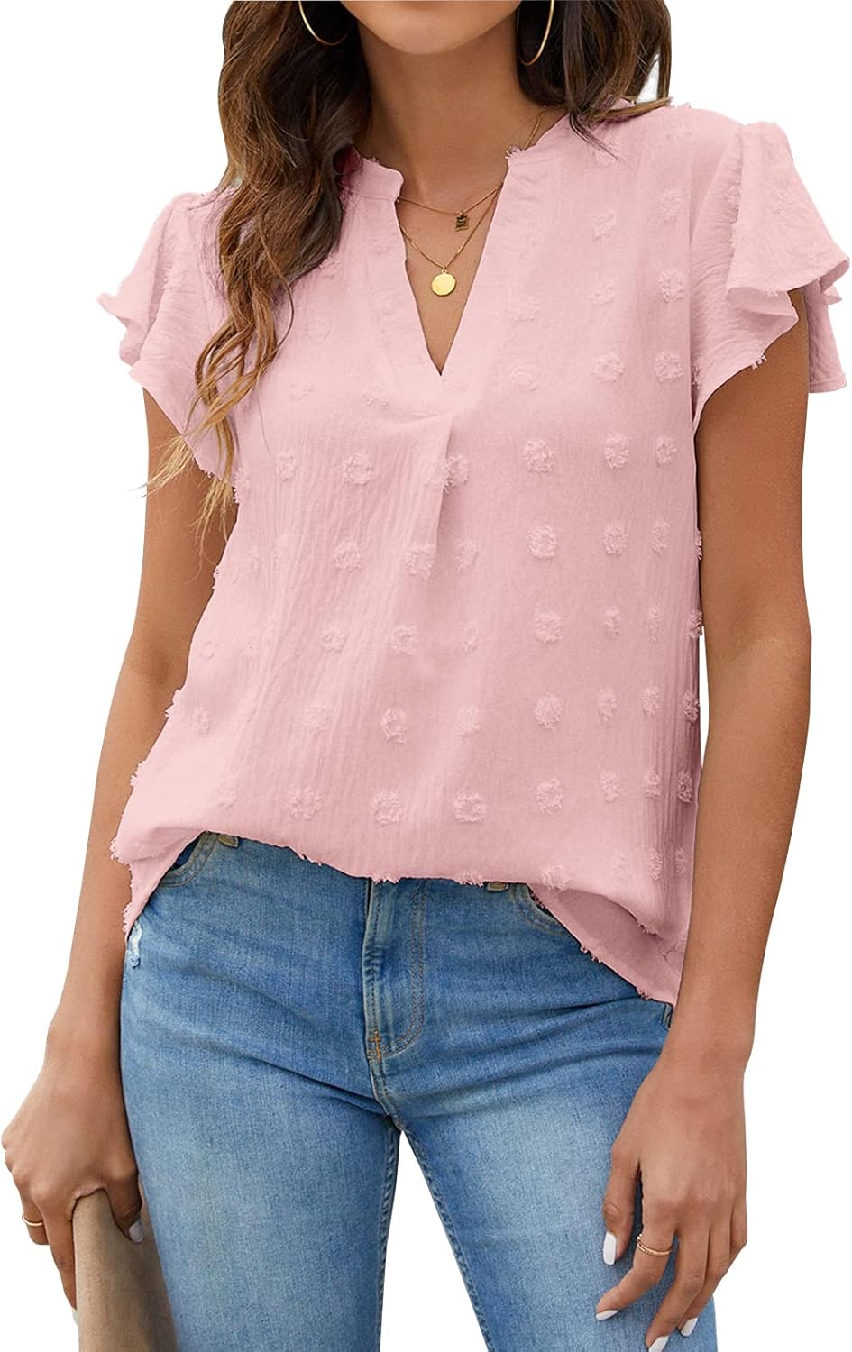 Textured V-Neck Blouse