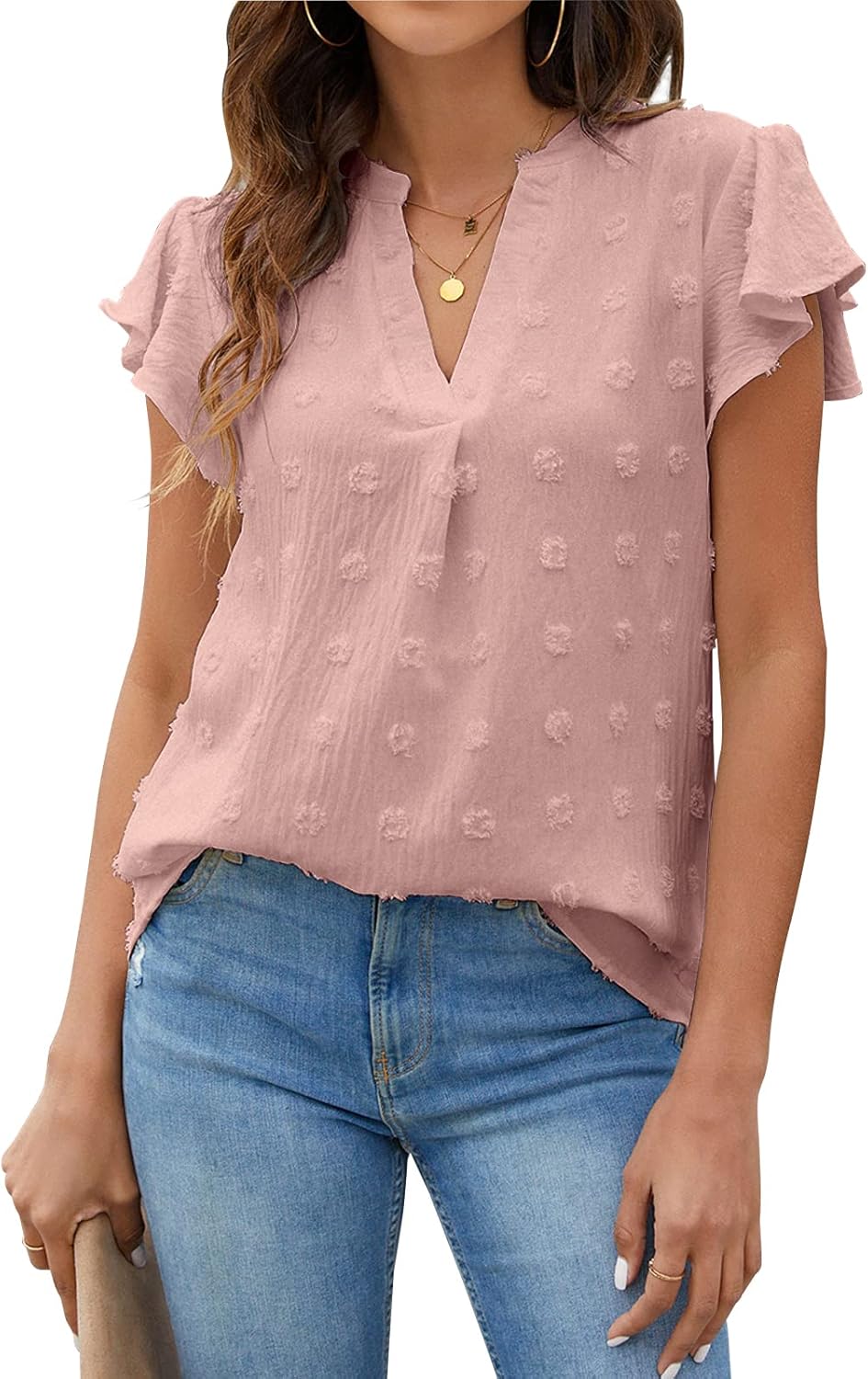 Textured V-Neck Blouse