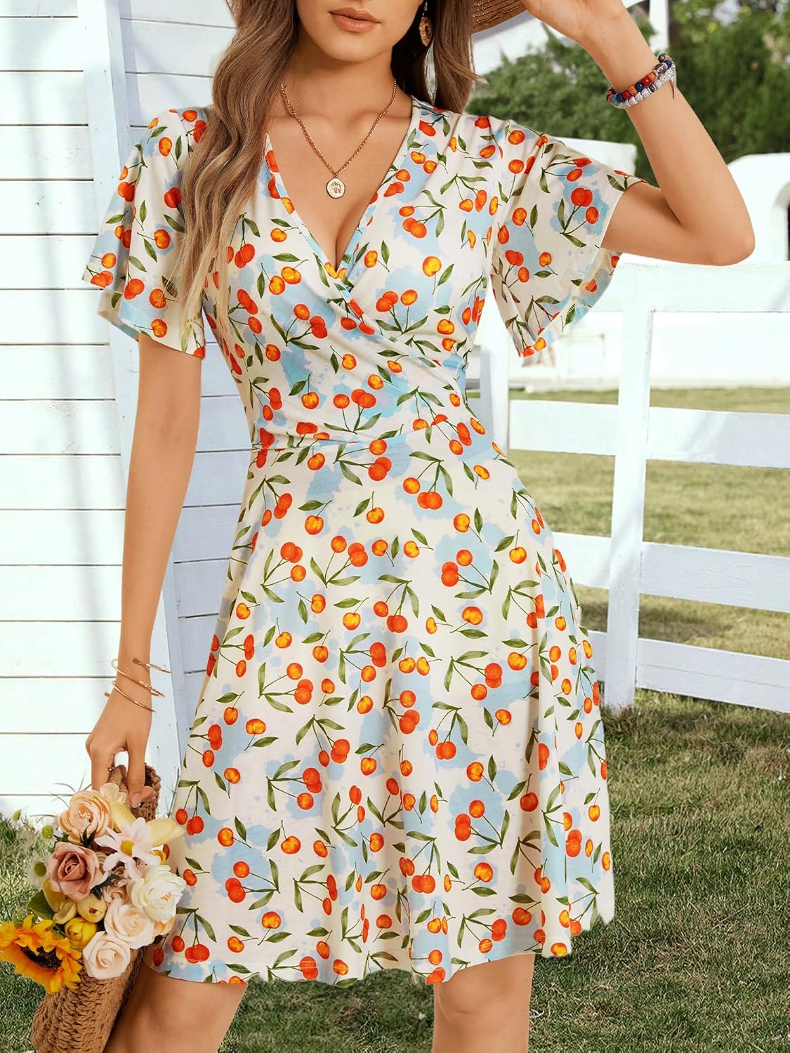 Floral V-Neck Summer Dress