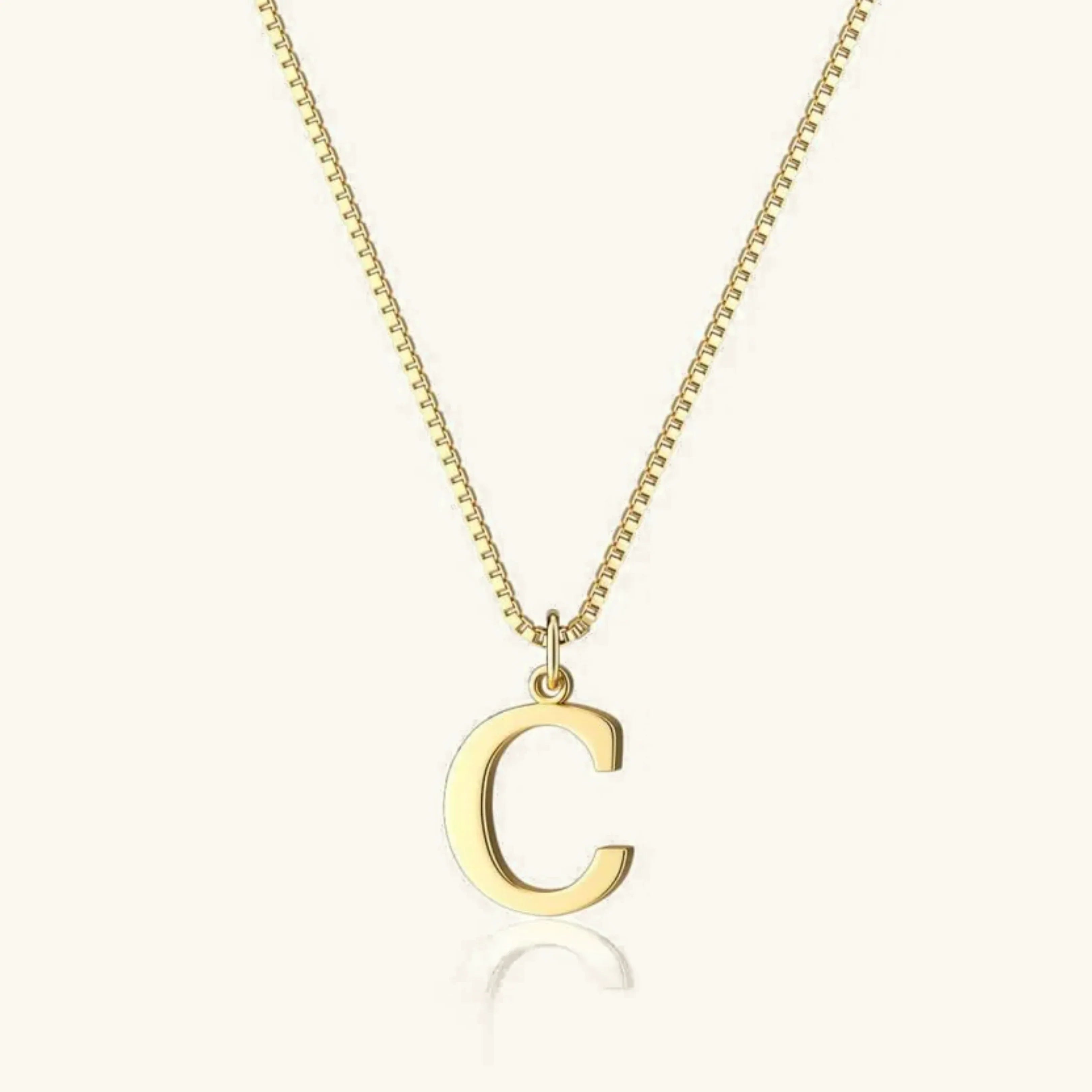 Therese Letter Initial Gold Necklace