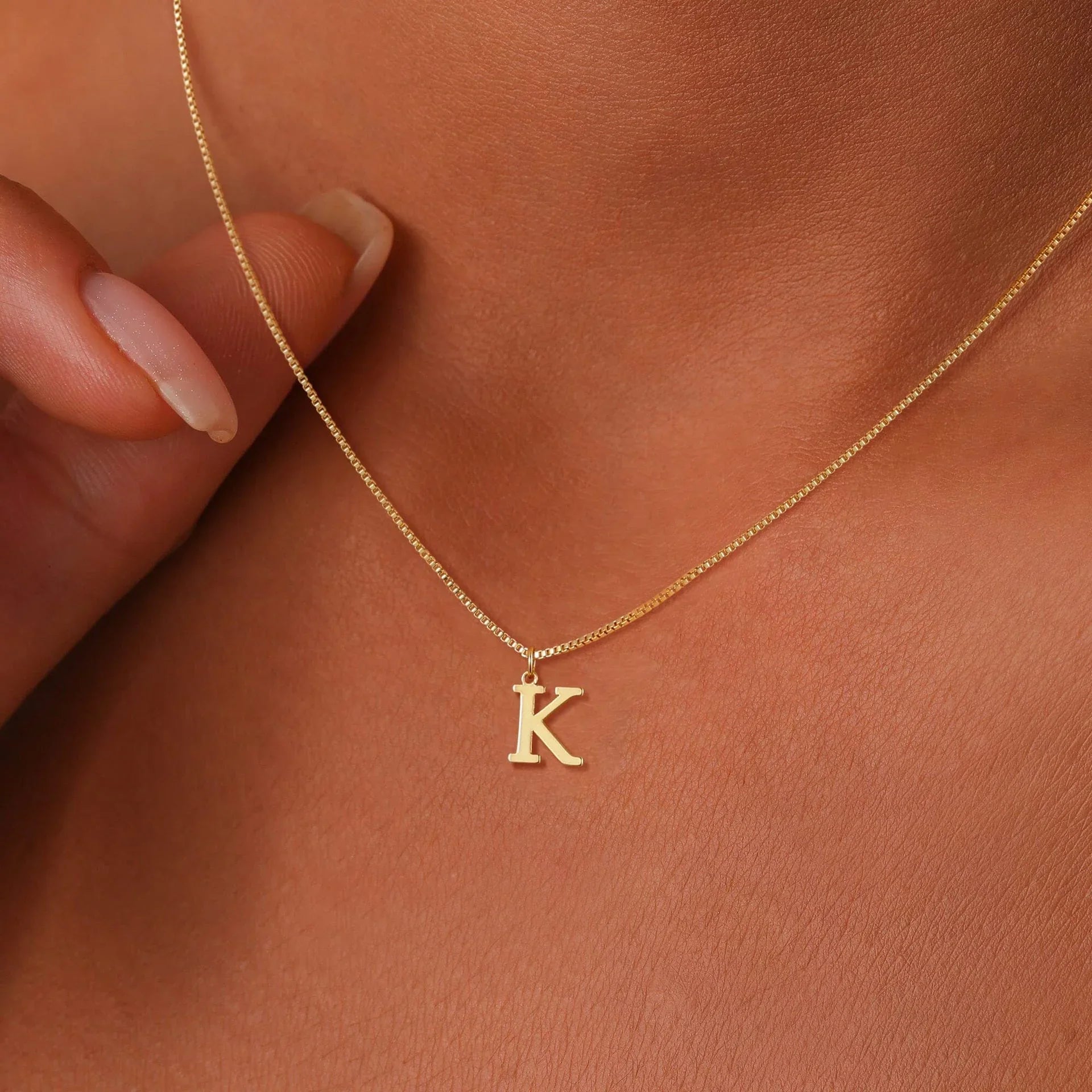 Therese Letter Initial Gold Necklace