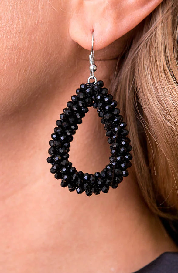 Elegant Beaded Teardrop Earrings