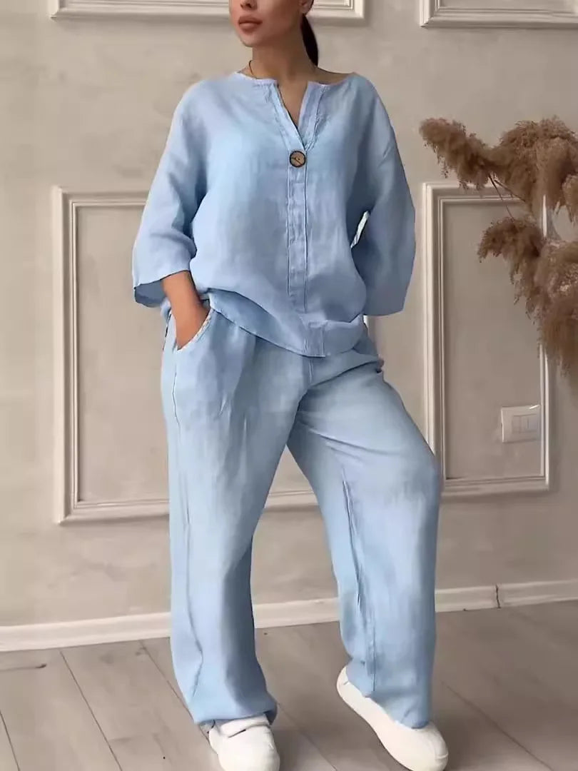 Luchtige & Stijlvolle Linnen Dames Zomer Set - Melina