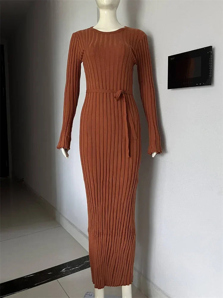 Ribbed Knit Maxi Dress