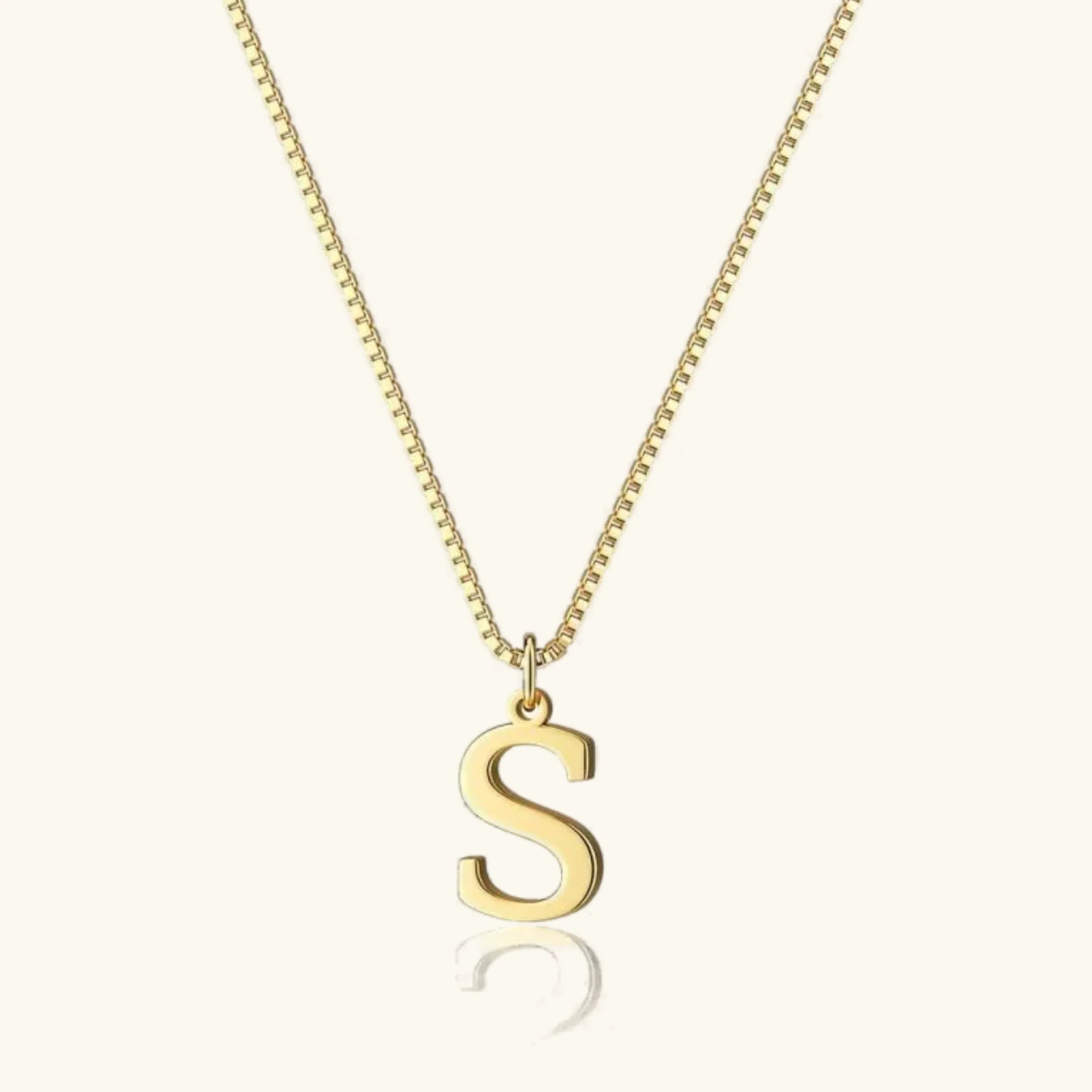 Therese Letter Initial Gold Necklace