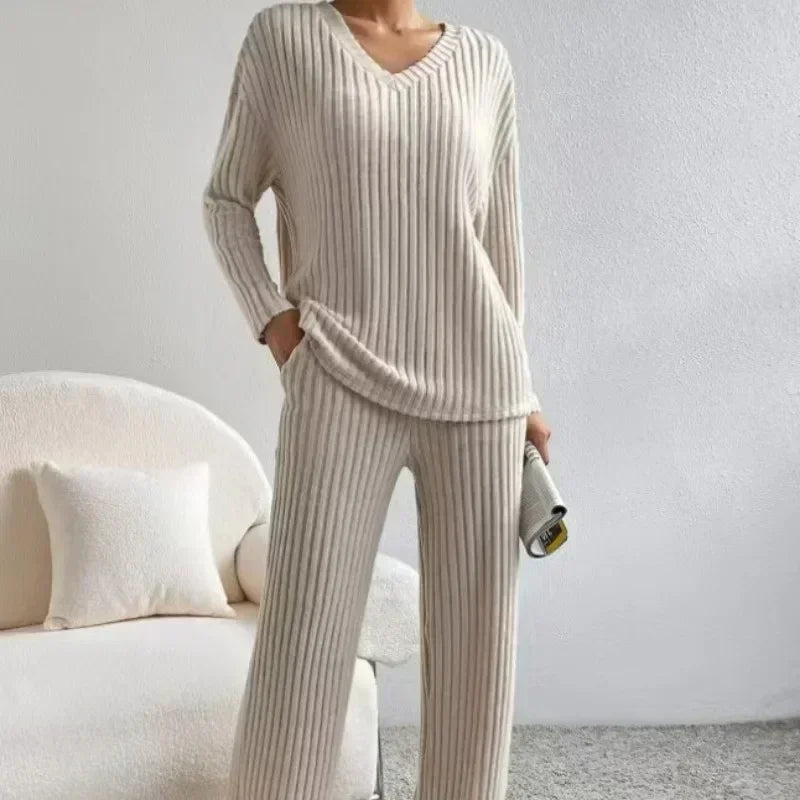 Ribbed Knit Lounge Set