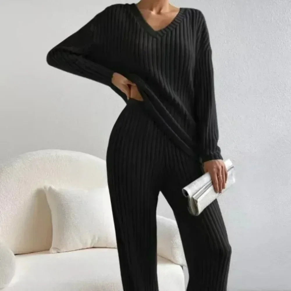Ribbed Knit Lounge Set