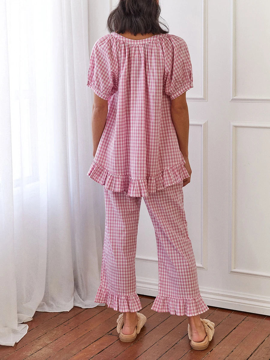 Sweet Check Pajama Set
