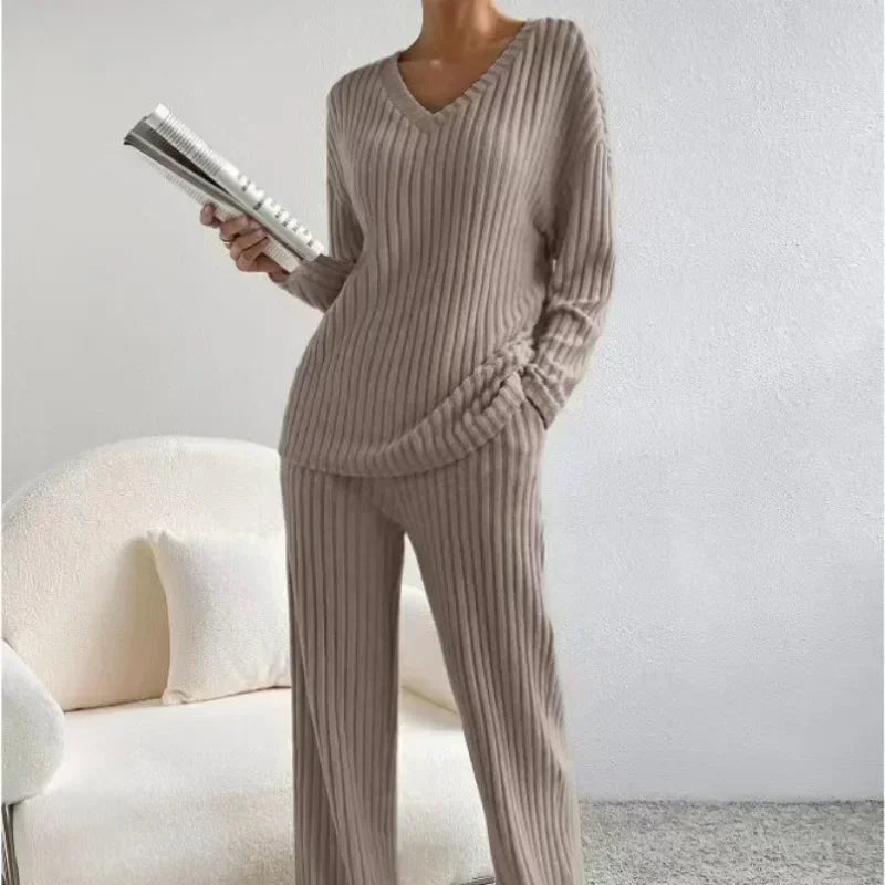 Ribbed Knit Lounge Set