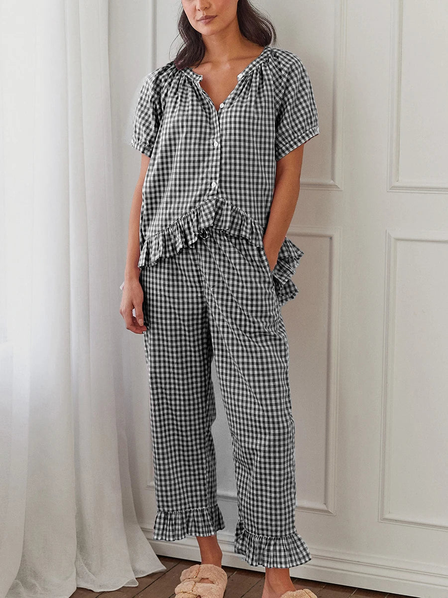 Sweet Check Pajama Set