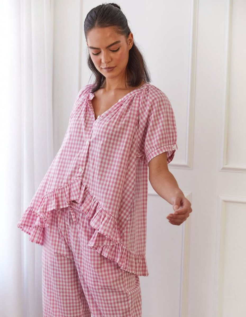 Sweet Check Pajama Set