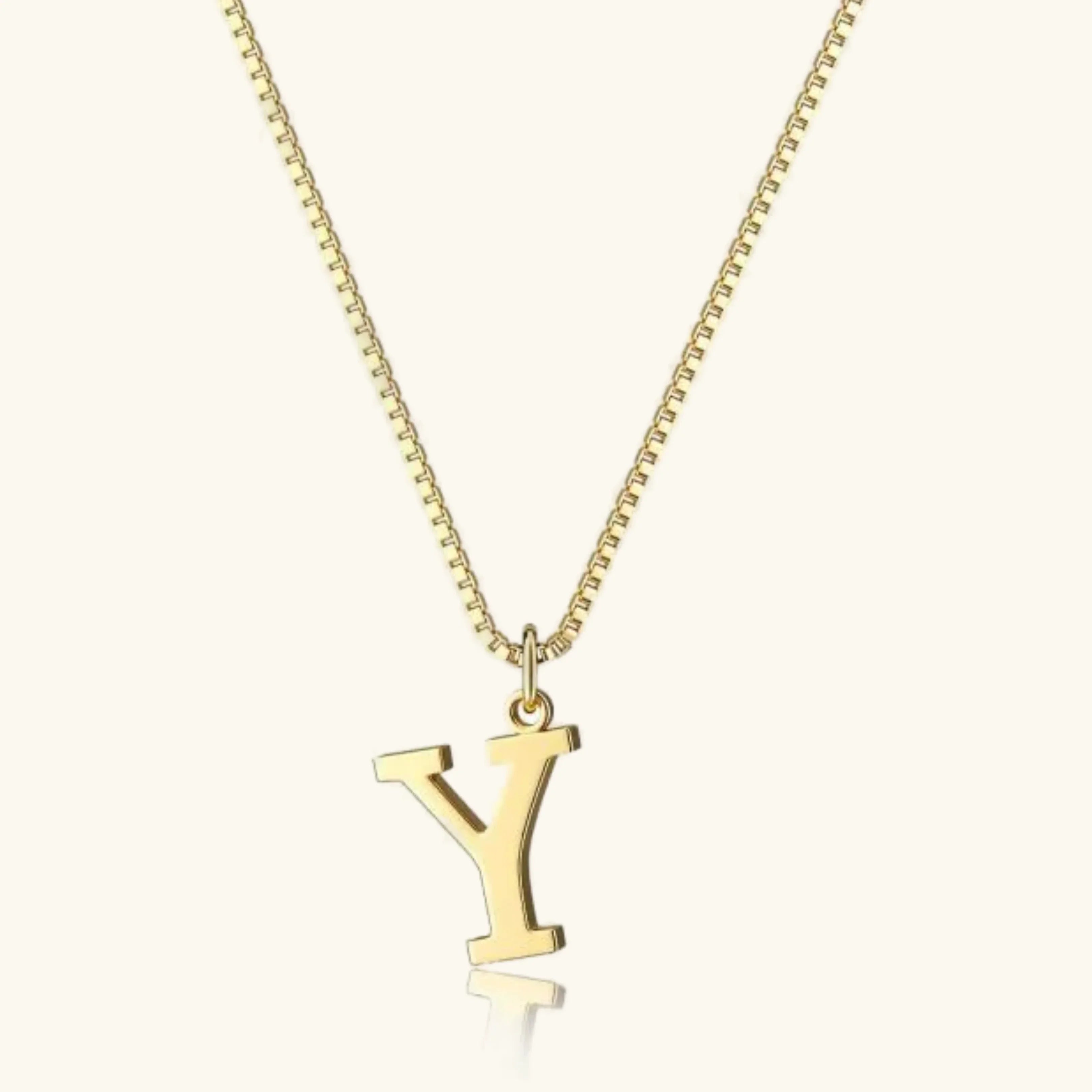 Therese Letter Initial Gold Necklace