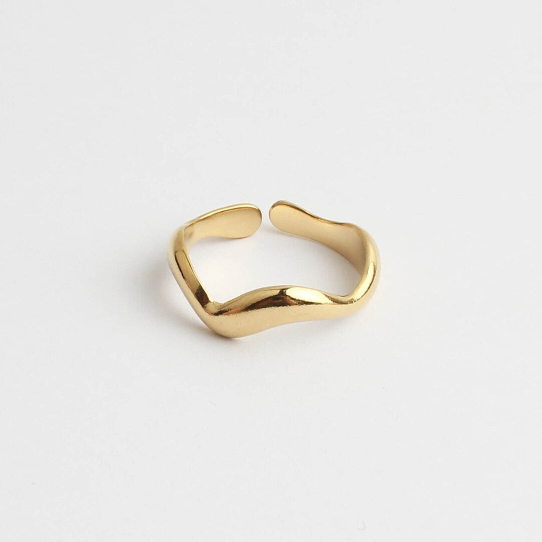 Waves - Ring - Edelstahl - Verstellbar