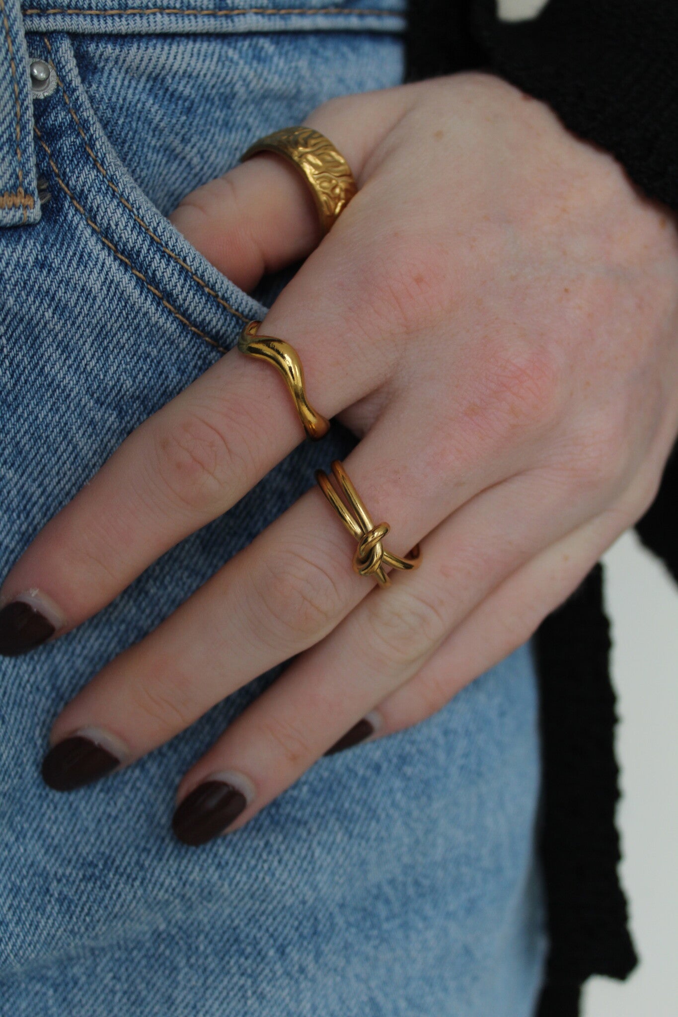 Waves - Ring - Edelstahl - Verstellbar