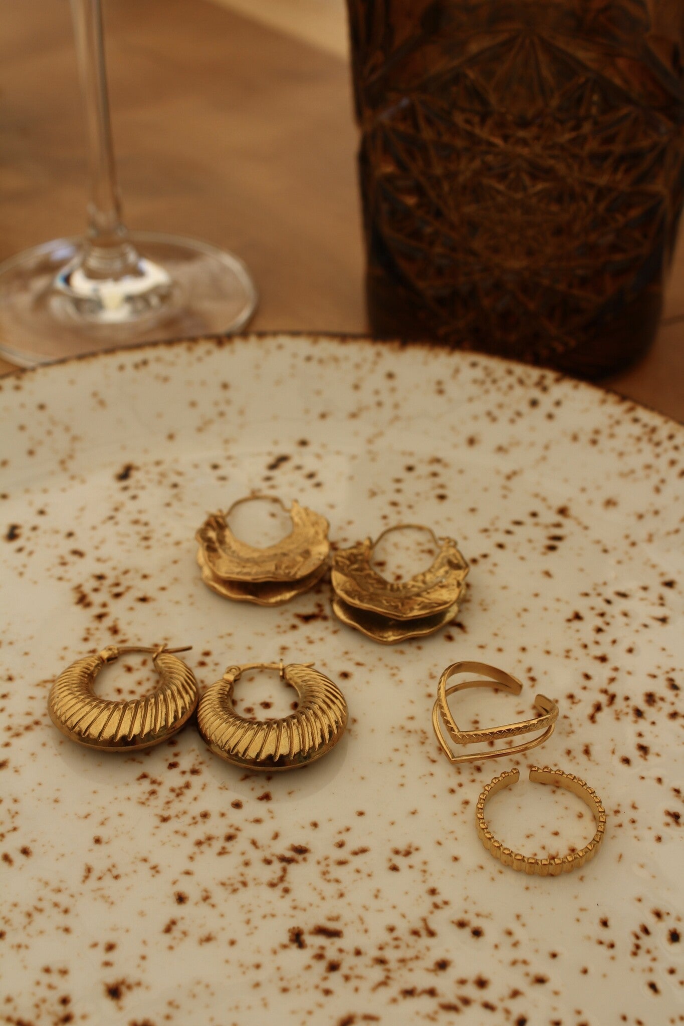 Double Wave - Ring - Edelstahl - verstellbar